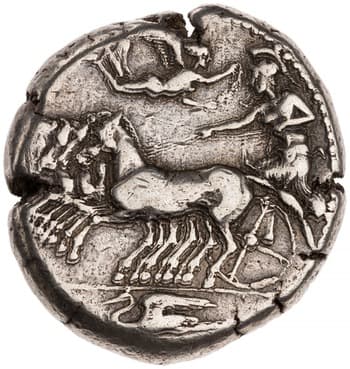 Silver Tetradrachm, Camarina, 414 BCE–405 BCE